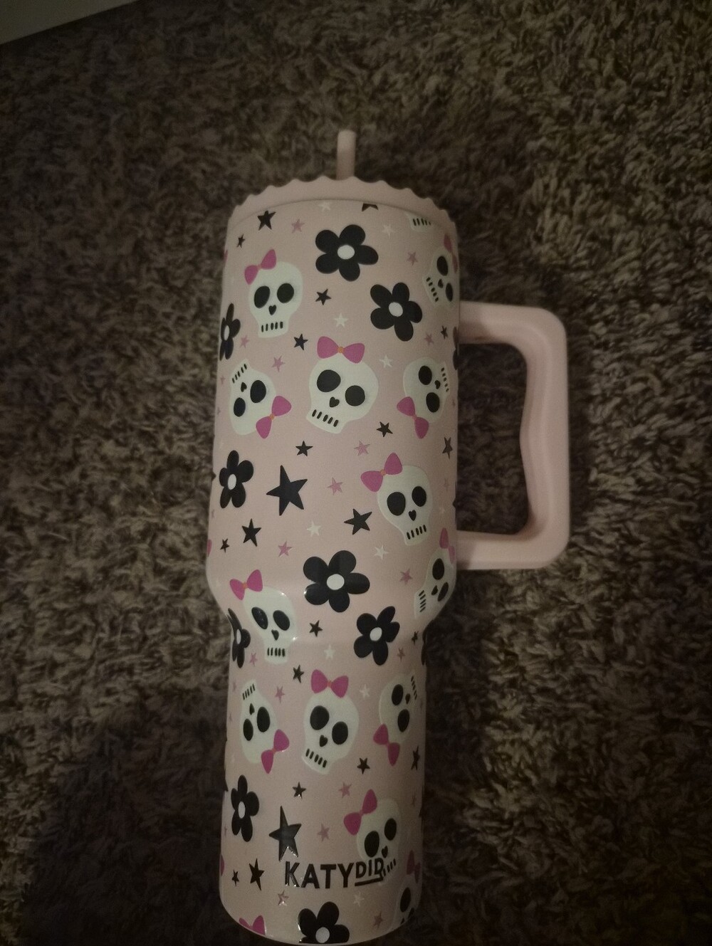 EUC Katydid Pink Skulls Tumbler